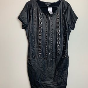 Faux leather dress